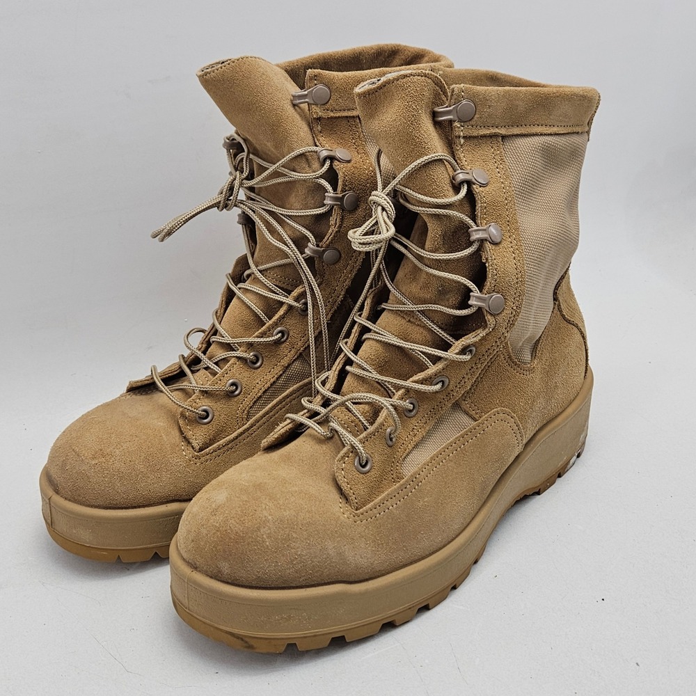 Wellco US Army Flight Combat Vehicle Crewman Boots Desert Tan Vibram 10.5 R Mens